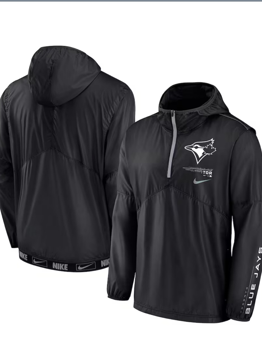 Nike Black Toronto Blue Jays Hooded Pullover Windbreaker